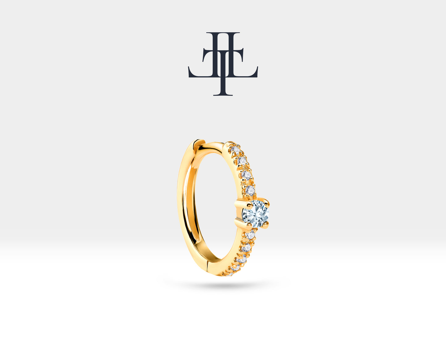 Pırlanta ve Pırlantalı Küpe, 12 MM , 14K Sarı-Beyaz-Kırmızı Altın | LE00004D