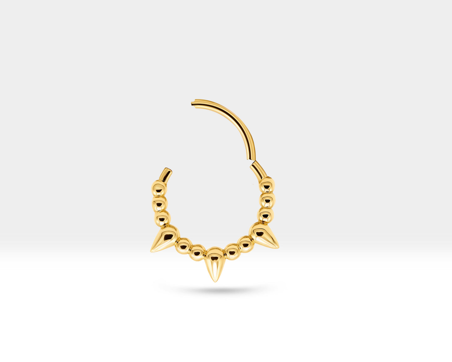 Çivili Halka Piercing, 15 MM , 1.2 MM, 14K Sarı-Beyaz-Kırmızı Altın | LC00052-2