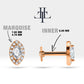 Markiz Pırlanta Piercing, 8 MM , 1.2 MM, 14K Sarı-Beyaz-Kırmızı Altın | LP00026D