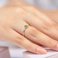 Oval Zümrüt Pırlantalı Sade Yüzük, 14K Sarı-Beyaz-Kırmızı Altın | LR00058DE