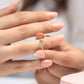 Oval Zümrüt Ayrık Pırlantalı Sade Yüzük, 14K Sarı-Beyaz-Kırmızı Altın | LR00059DE