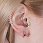Baget Pırlantalı Halka Piercing, 10-12 MM , 1.2 MM, 14K Sarı-Beyaz-Kırmızı Altın | LC00016D