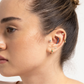 Hilal Safirli Piercing, 8 MM , 1.2 MM, 14K Sarı-Beyaz-Kırmızı Altın | LP00024S