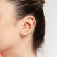 Yaprak Motifli Safirli Halka Piercing, 12 MM, 1.2 MM, 14K Sarı-Beyaz-Kırmızı Altın | LC00004S