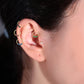 Amerikan Mıhlama Yeşil Garnetlı Halka Piercing, 10 MM, 1.2 MM, 14K Sarı-Beyaz-Kırmızı Altın | LC00005G