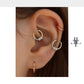 Baget Pırlantalı Halka Piercing, 12 MM , 1.2 MM, 14K Sarı-Beyaz-Kırmızı Altın | LC00008D