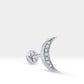 Hilal Pırlanta Piercing, 8 MM , 1.2 MM, 14K Sarı-Beyaz-Kırmızı Altın | LP00030D