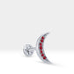 Yakut Pırlanta Piercing, 8 MM , 1.2 MM, 14K Sarı-Beyaz-Kırmızı Altın | LP00030R