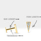 Üçgen Pırlantalı Piercing, 8 MM , 1.2 MM, 14K Sarı-Beyaz-Kırmızı Altın | LP00032D