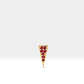Üçgen Yakutlu Piercing, 8 MM , 1.2 MM, 14K Sarı-Beyaz-Kırmızı Altın | LP00032R