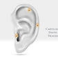 Fatıma Eli Yakutlu Piercing, 8 MM , 1.2 MM, 14K Sarı-Beyaz-Kırmızı Altın | LP00033R