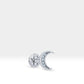 Hilal Pırlanta Piercing, 8 MM , 1.2 MM, 14K Sarı-Beyaz-Kırmızı Altın | LP00034D