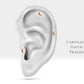 Hilal Yakutlu Piercing, 8 MM , 1.2 MM, 14K Sarı-Beyaz-Kırmızı Altın | LP00034R