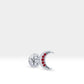 Hilal Yakutlu Piercing, 8 MM , 1.2 MM, 14K Sarı-Beyaz-Kırmızı Altın | LP00034R