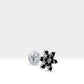 Çiçek Siyah Pırlantalı Piercing, 8 MM , 1.2 MM, 14K Sarı-Beyaz-Kırmızı Altın | LP00035B
