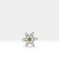 Pırlantalı Çiçek Piercing, 8 MM , 1.2 MM, 14K Sarı-Beyaz-Kırmızı Altın | LP00035D