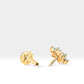 Pırlantalı Çiçek Piercing, 8 MM , 1.2 MM, 14K Sarı-Beyaz-Kırmızı Altın | LP00035D