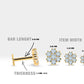 Çiçek Pırlantalı Piercing, 8 MM , 1.2 MM, 14K Sarı-Beyaz-Kırmızı Altın | LP00039D