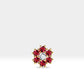 Çiçek Yakutlu ve Pırlantalı Piercing, 8 MM , 1.2 MM, 14K Sarı-Beyaz-Kırmızı Altın | LP00039R