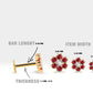 Çiçek Yakutlu ve Pırlantalı Piercing, 8 MM , 1.2 MM, 14K Sarı-Beyaz-Kırmızı Altın | LP00039R