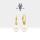 Bridal Jewelry Set of Pearl Earrings and Necklace Set in 14K Solid Gold Jewelry Set with Single Natural Pearl | LS00013P