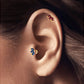Üçlü Markiz Safirli Piercing, 8 MM , 1.2 MM, 14K Sarı-Beyaz-Kırmızı Altın | LP00025S