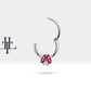 İkili Markiz Yakut ve Pırlantalı Halka Piercing, 10 MM , 1.2 MM, 14K Sarı-Beyaz-Kırmızı Altın | LC00025RD