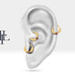 Yaprak Motifli Yakutlu Halka Piercing, 12 MM , 1.2 MM, 14K Sarı-Beyaz-Kırmızı Altın | LC00003R