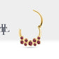 Dağınık Yakutlu Halka Piercing, 10-12 MM , 1.2 MM, 14K Sarı-Beyaz-Kırmızı Altın | LC00001R