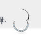Dizi Pırlantalı Halka Piercing, 10-12 MM , 1.2 MM, 14K Sarı-Beyaz-Kırmızı Altın | LC00002D