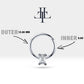 Baget Pırlantalı Halka Piercing, 12 MM , 1.2 MM, 14K Sarı-Beyaz-Kırmızı Altın | LC00007D