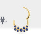 Dağınık Safirli Halka Piercing, 10-12 MM , 1.2 MM, 14K Sarı-Beyaz-Kırmızı Altın | LC00001S