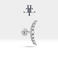 Hilal Pırlanta Piercing, 8 MM , 1.2 MM, 14K Sarı-Beyaz-Kırmızı Altın | LP00024D