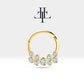 Dağınık Pırlanta Halka Piercing, 10-12 MM , 1.2 MM, 14K Sarı-Beyaz-Kırmızı Altın | LC00001D
