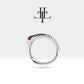 Yılanlı Yakutlu Halka Piercing, 12 MM , 1.2 MM, 14K Sarı-Beyaz-Kırmızı Altın | LC00014R