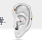 Asma Pırlantalı Halka Piercing, 10-12 MM , 1.2 MM, 14K Sarı-Beyaz-Kırmızı Altın | LC00013D