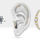 Hilal Pırlanta Piercing, 8 MM , 1.2 MM, 14K Sarı-Beyaz-Kırmızı Altın | LP00024D