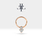 Asma Pırlantalı Halka Piercing, 10-12 MM , 1.2 MM, 14K Sarı-Beyaz-Kırmızı Altın | LC00013D