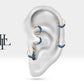 Beş Taşlı Safir Halka Piercing, 12 MM , 1.2 MM, 14K Sarı-Beyaz-Kırmızı Altın | LC00020S