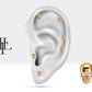 Pırlantalı Kuru Kafa Piercing, 8 MM , 1.2 MM, 14K Sarı-Beyaz-Kırmızı Altın | LP00011D
