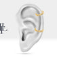 Yaprak Motifli Pırlantalı Halka Piercing, 12 MM, 1.2 MM, 14K Sarı-Beyaz-Kırmızı Altın | LC00004D