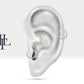 Dizi Pırlantalı Halka Piercing, 10-12 MM , 1.2 MM, 14K Sarı-Beyaz-Kırmızı Altın | LC00002D