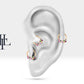 Dağınık Renkli Safirli Halka Piercing, 10-12 MM , 1.2 MM, 14K Sarı-Beyaz-Kırmızı Altın | LC00001MS