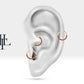 Dizi Yakutlu Halka Piercing, 10-12 MM , 1.2 MM, 14K Sarı-Beyaz-Kırmızı Altın | LC00002R