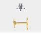 Piramit Pırlantalı Piercing, 8 MM , 1.2 MM, 14K Sarı-Beyaz-Kırmızı Altın | LP00003D