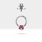 İkili Markiz Yakut ve Pırlantalı Halka Piercing, 10 MM , 1.2 MM, 14K Sarı-Beyaz-Kırmızı Altın | LC00025RD