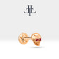 Yakutlu Kuru Kafa Piercing, 8 MM , 1.2 MM, 14K Sarı-Beyaz-Kırmızı Altın | LP00011R