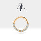 Dizi Pırlantalı Halka Piercing, 10-12 MM , 1.2 MM, 14K Sarı-Beyaz-Kırmızı Altın | LC00002D