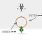 Asma Zümrütlü Halka Piercing, 10-12 MM , 1.2 MM, 14K Sarı-Beyaz-Kırmızı Altın | LC00013E