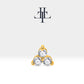 Üçlü Pırlanta Piercing, 8 MM , 1.2 MM, 14K Sarı-Beyaz-Kırmızı Altın | LP00021D